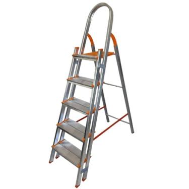 Imagem de Escada Aluminio, Altura Aberta159cm, Escada de Alumínio com 5 Degrau Duplos Residencial
