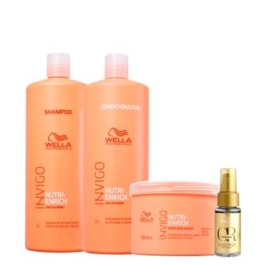 Imagem de Kit Nutri Enrich Shampoo Cond Máscara Oil Reflections -Wella