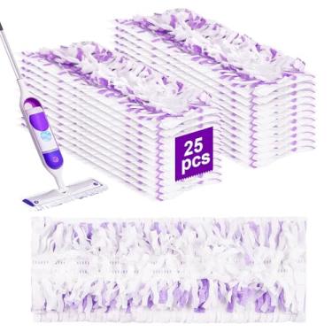 Imagem de Pacote com 25 refis de esfregão elétrico descartáveis para esfregão Swiffer Power, compatível com esfregão Swiffer Power, almofadas de recarga de Powermop espessas de 14 camadas para limpeza de piso