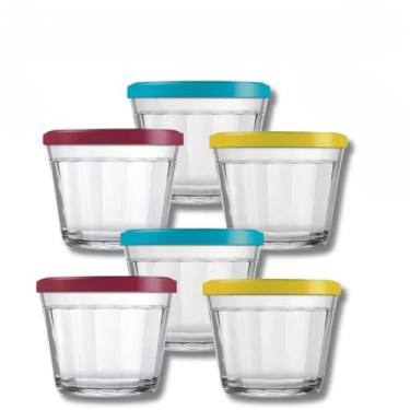 Imagem de Pote de Molho com Tampa, Kit 6 Tigela Americana, Pote com Tampa 150ml Vidro(04 Unidades)