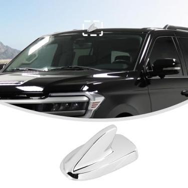 Imagem de Linskip Capa de base de antena AeroFin compatível com Ford Expedition 2022 2023 2024, acabamento de antena de teto para acessórios externos de expedição cromados