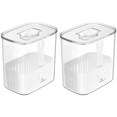 Imagem de 2X Pote Temperos 1,5L Organizador Geladeira Ou Clear Fresh