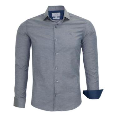 Imagem de Camisa Social Amil Manga Longa Tecido Misto Elastano Passa Fácil 1872,