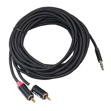 Imagem de Cabo conversor universal de 3,5 mm para 2 RCA de 10 m | Som de grau audiófilo Plug & Play | Perfeito para telefones celulares e leitores de MP3