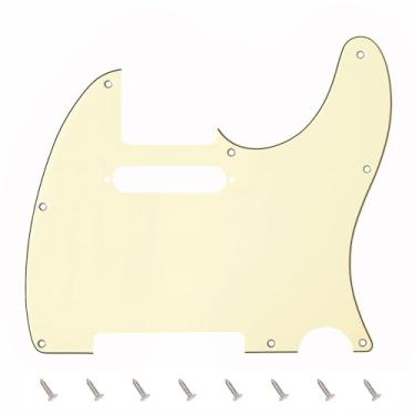 Imagem de Banworks 3 Ply Tele Pickguard 8 furos para guitarra elétrica Pickguard para USA/Mexican Fender Modern Style Standard Tele Telecaster JT/HB-03 Cream