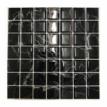 Imagem de Pastilha Adesiva Granito Preto Resinado Kit 4 Placas, Cromo Sign