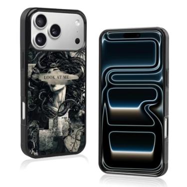 Imagem de Capa de telefone estética moderna gótica medusa escura compatível com iPhone 17 Pro Max de 6,9 polegadas - capa protetora à prova de choque de terror de Halloween, capa de telefone vintage mitologia
