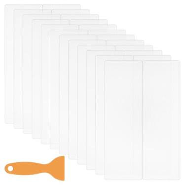 Imagem de BENECREAT 24 adesivos antiderrapantes para chuveiro, adesivos de segurança de banheiro de PVC com raspador, tiras adesivas antiderrapantes de 20 x 12 x 0,1 cm para piso de banheiro, piscina e escadas
