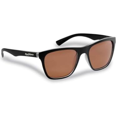 Imagem de Flying Fisherman Fowey Óculos de sol polarizados com bloqueador UV AcuTint para pesca e esportes ao ar livre, Armação preta fosca cristalina/lentes de cobre, Medium