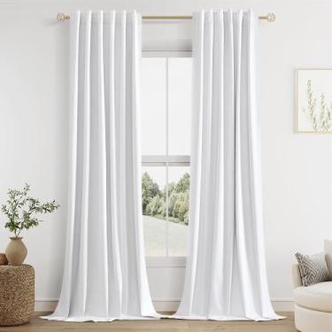 Imagem de Cortinas Guken White Linen Blackout 107x229cm Sala de estar
