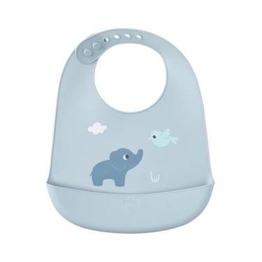 Imagem de Babador em silicone com pega-migalhas Cloudy Elefante - Buba