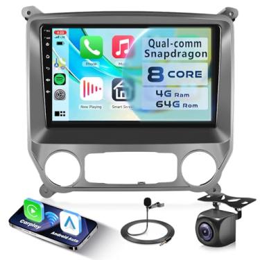 Imagem de Rádio automotivo com chip Snapdragon Qual-Comm 4G + 64G 8 núcleos para Chevrolet Silverado e GMC Sierra 2014-2018, Rimoody Car Stereo Carplay, Android, automóvel, 3D, modelo de carro, GPS, WiFi, IPS