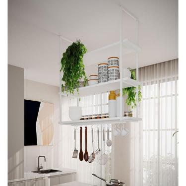 Imagem de Nicho De Teto Indústrial Denver 95cm Branco - Cor: Branco