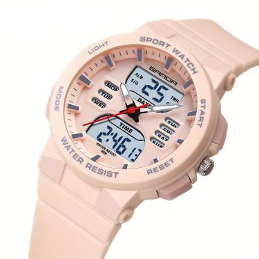 Imagem de Relógio desportivo unissex com ecrã duplo, cronómetro e luz noturna LED