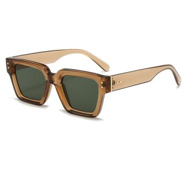 Imagem de Óculos de Sol Feminino Candy Colors Rivets com Lentes Degradê e Proteção UV400 para Esportes ao Ar Livre, Corrida e Ciclismo, Verde Escuro Oliva