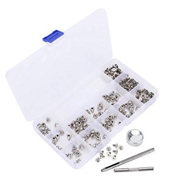 Imagem de Kit de parafusos e rebites de liga de zinco, decoração diy 7x9mm para pulseiras de couro, coleiras de cachorro, bolsas, roupas e sapatos