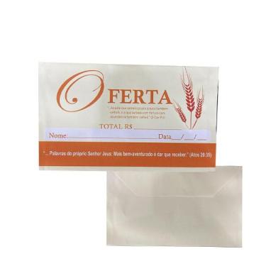 Imagem de Envelope Colado Ofertas Igrejas - 100 Unidades de Papel Offset - no-br