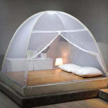 Imagem de Mosquiteiro Tenda para Cama King Dobrável Portátil Proteção Contra Mosquitos(BRANCA 150CM)