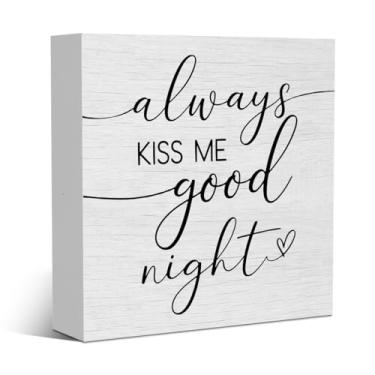 Imagem de Boa noite quarto citação acessórios decoração casa rústica caixa de madeira placa decoração de mesa para casais família casal prateleira de mesa parede sala de estar casa quarto fazenda bloco de