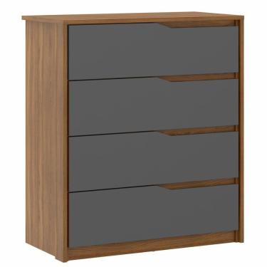 Imagem de Cômoda 4 Gavetas átria Amêndola Touch Grafito D4010 Demartêz