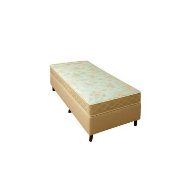 Imagem de Cama Box Solteiro Suede + Colchão Cali Espuma D23 Toraflex 88x188x54 Bege