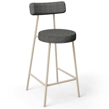 Imagem de Banqueta Baixa Cozinha Sala Jantar Bancada Milão Arena L02 Linho Mescla Chumbo - Lyam Decor