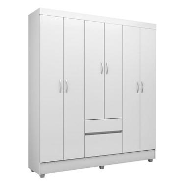 Imagem de Guarda Roupa Casal Flash Ii 6 Portas E 2 Gavetas Flex Branco - Demóbile Branco