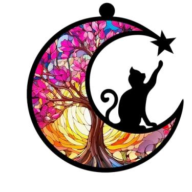 Imagem de Cata-sol memorial gato com cartão de simpatia, presente memorial para animais de estimação, presente de simpatia da perda do gato, lembrança de memória amorosa (estrela)