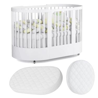 Imagem de Berço Redondo Evolutivo Crescer 3 em 1 Coleção Wave Divicar Fabricado em MDF e Madeira Maciça Eucalipto (BRANCO)