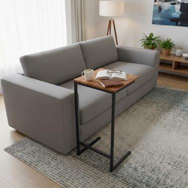 Imagem de Mesa Mesinha Zafira Lateral para Sofá Notebook Home Office Moderno (Freijó/Preto)