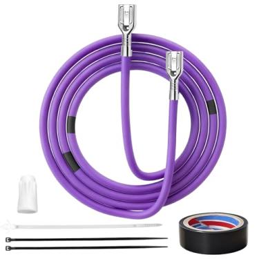 Imagem de WE49X37037 Kit de reparo de fio de aquecedor de secador serve para secadores GE/Hotpoint, substitui peça WE49X32946, PD00084037, AP7217217, PS17137283 Elemento de aquecimento do secador (roxo)