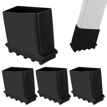 Imagem de DOITOOL 4 peças Escada Telescópica Antiderrapante Tapete para Pés - Botas de Escada de Extensão Antiderrapante - Capas de Escada de Borracha para Acessórios de Escada de Reposição (Preto)