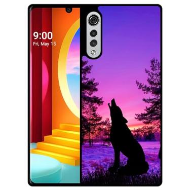 Imagem de SM CASES Capa para LG Velvet 5G - Capa protetora de borracha TPU à prova de choque com design impresso Wolf 2D para LG Velvet 5G