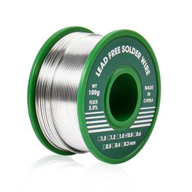 Imagem de 0,8 mm 100 g estanho sem chumbo núcleo de resina fio de solda fio de solda elétrica sem chumbo núcleo de resina ecológico Sn99.3 rolo de fio de estanho para solda eletrônica, reparo faça você mesmo