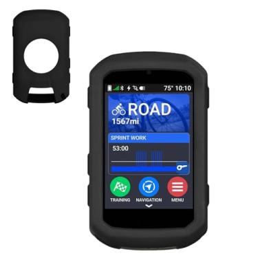 Imagem de Capa para Garmin Edge 850/550 – Capa macia à prova de choque, antiarranhões, capa protetora de silicone leve para bicicleta GPS para Garmin Edge 850 (preto)