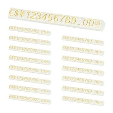 Imagem de PATIKIL Conjunto de 15 cubos de exibição de preços, suporte de etiqueta de preço ajustável, número removível, kit de bloco de dólar para sinalização de exibição de lojas de varejo de joias