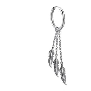 Imagem de Generic Brincos de Argola Vintage Elegantes Femininos, Joias Elegantes de Aço Inoxidável para a Vida Diária, Viagens e Encontros, Prata