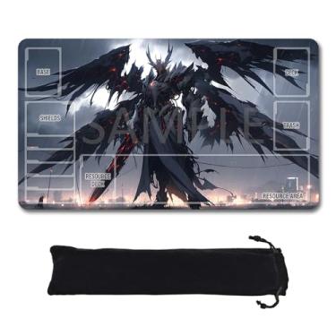 Imagem de Tapete de jogo GCG com zonas - 61 cm x 35,5 cm tapete de jogo de cartas GCG não oficial compatível com jogador TCG novo jogador inclui bolsa de armazenamento (GAODA (6) - zona)