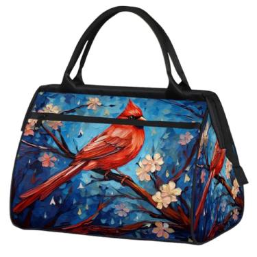 Imagem de Bolsa pequena para o fim de semana para mulheres, homens, com pintura de girassol, dobrável, bolsa esportiva leve para academia, Cor: 50 cm, 15.2*8.3*11.6 inch, Moderno