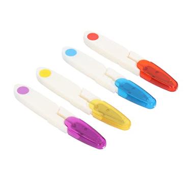 Imagem de KIMISS 4 Peças de Recortes de Linha Compactos Em Forma de U - Tesoura de Tecido Leve para Projetos de Costura, Bordado e DIY Com Capa Protetora