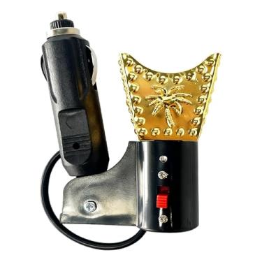 Imagem de BLWOTMOR Queimador de Incenso Elétrico Portátil para Carro, Difusor de Aromas em Metal, Ouro