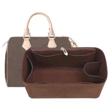Imagem de Inserções de bolsa para inserção organizadora Lv Speedy 30, para bolsa de monograma, inserção protetora de bolsa de mão e protetor de bolsa de mão, inserção organizadora 1083Coffee-L