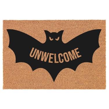Imagem de SQsqsq Capacho de boas-vindas tapete de porta presente morcego indesejado Halloween capacho engraçado tapete fofo 40,6 x 61 cm