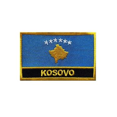 Imagem de Ruoming 1 PÇ Patch de bandeira multinacional bordado a ferro ou costurado em bordado tático militar nacional multinacional (Kosovo)