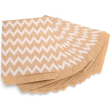 Imagem de Acouto Sacos de Comida Dobráveis ​​de Papel Kraft de 25 Unidades - Bolsas Ecológicas para Biscoitos, Doces, Nozes e Lanches - Sacos de Embalagem Marrons Padarias, Festas, Chás de bebê e Eventos (#12)