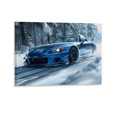 Imagem de HouLaiZhe Snow S2000 Extreme Speed Sports Posters Tela Estética Decoração de Quarto Pintura de Parede Impressões Sala de Galeria Decoração de Parede para Quarto Sala de Estar Escritório 24 x 32