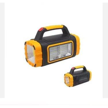 Imagem de GEEBONFLUGENS Lanterna solar versátil com dois modos de carregamento | Carregador de emergência portátil e luz de acampamento ao ar livre | 4 modos de luz USB/energia solar (azul)