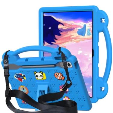 Imagem de QYiiD Capa infantil para Lenovo Tab P12 32.3 cm 2023 (TB370FU), capa protetora de EVA infantil à prova de choque com alça de suporte, alça de ombro, suporte para tablet Lenovo P12 de 12,7 polegadas
