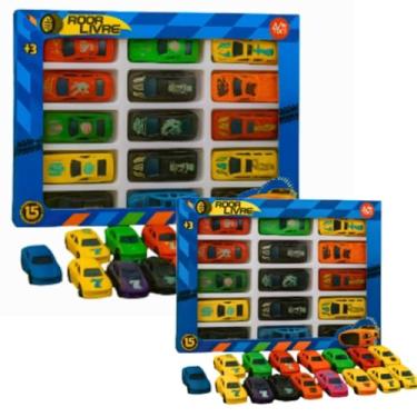 Imagem de Kit 2 Coleção 30 Carrinhos Miniatura Coloridos Ark Toys