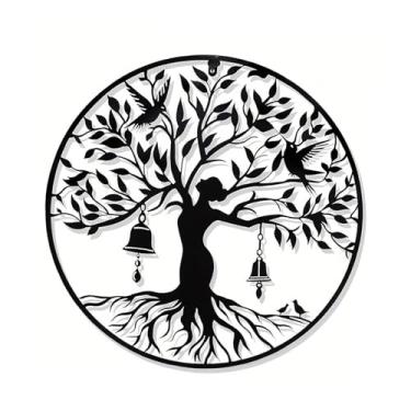 Imagem de XLWLLNJ Arte Decorativa de Parede Árvore da Vida, Placa Moderna de Parede com Silhueta de Árvore Genealógica de 40cm para Casa e Exterior